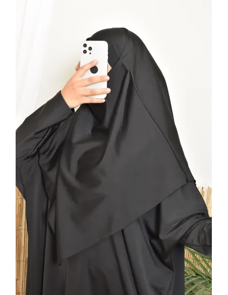 Khimar Bademantel schwarz für Burkini Frau
