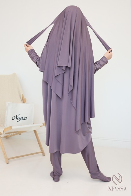 Hijab de bain à nouer femme voilée, tissu maillot de bain réfractaire