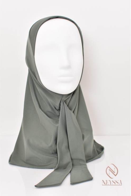 Burkini in Übergröße 1,80 m, khaki, Tunika mit Reißverschluss