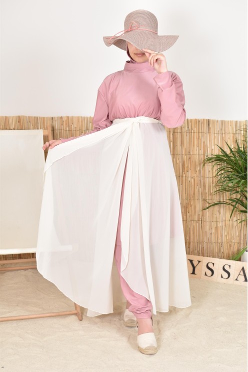 Jupe à nouer en mousseline paréo pour burkini