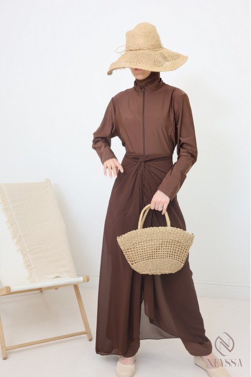 Jupe à nouer en mousseline paréo pour burkini