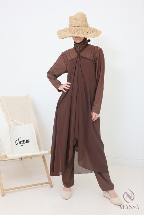 Jupe à nouer en mousseline paréo pour burkini