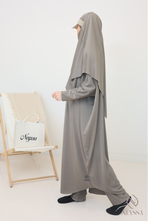 Bademantel-Jilbeb verschleierte Damen, lange Tunika und Bade-Khimar