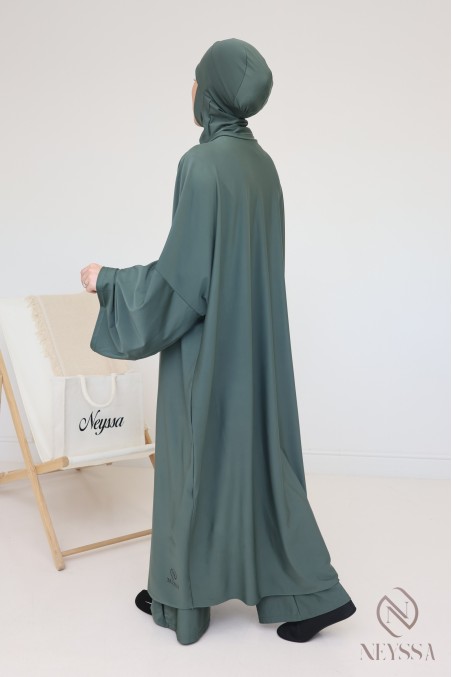 Maillot de bain musulman femme, 3 pièces, tissu hydrofuge