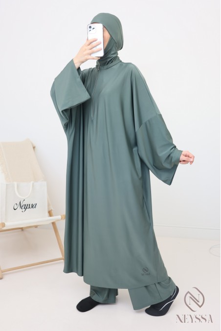 Women's Muslim swimsuit, 3 pieces, water-repellent fabric