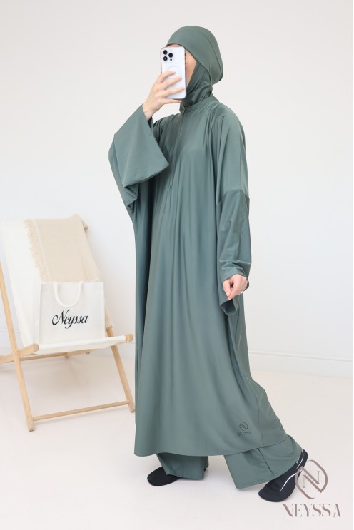 Women's Muslim swimsuit, 3 pieces, water-repellent fabric