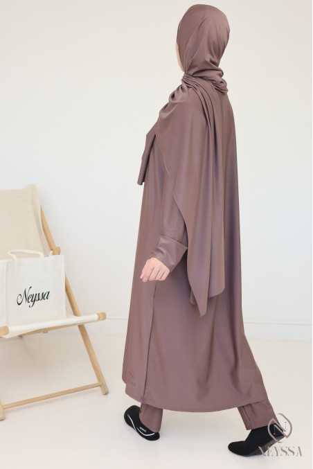 Hijab de bain à nouer pour burkini femme musulmane, tissu hydrofuge