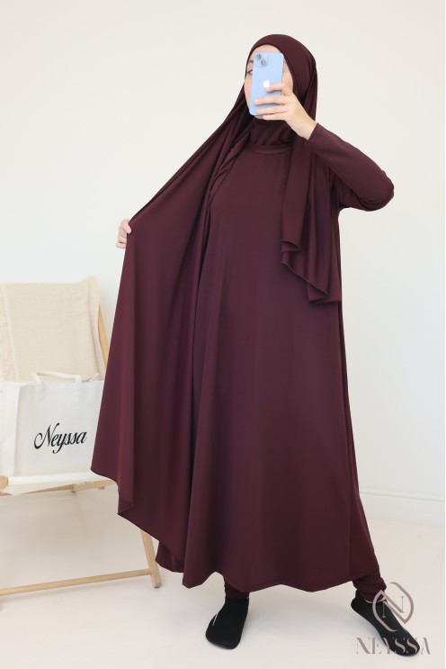 Burkini mit langem Hijab, inklusive Hose und Tunika, undurchsichtig und strapazierfähig