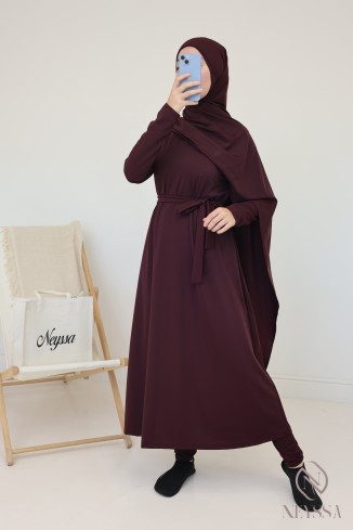 Burkini mit langem Hijab, inklusive Hose und Tunika, undurchsichtig und strapazierfähig