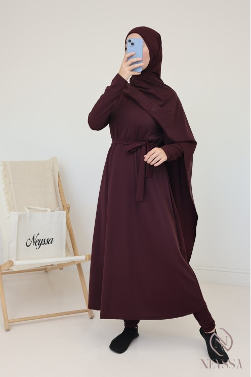 Burkini mit langem Hijab, inklusive Hose und Tunika, undurchsichtig und strapazierfähig