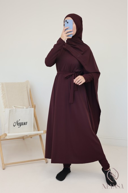 Burkini mit langem Hijab, inklusive Hose und Tunika, undurchsichtig und strapazierfähig