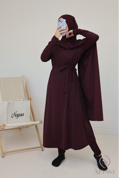 Burkini mit langem Hijab, inklusive Hose und Tunika, undurchsichtig und strapazierfähig