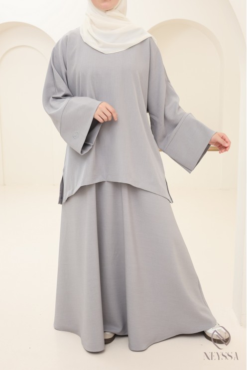 Tunika-Set moderner und bescheidener langer Rock, ideal Hijabi Frau