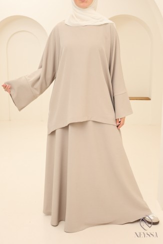 2-piece tunic + long skirt set for modest women