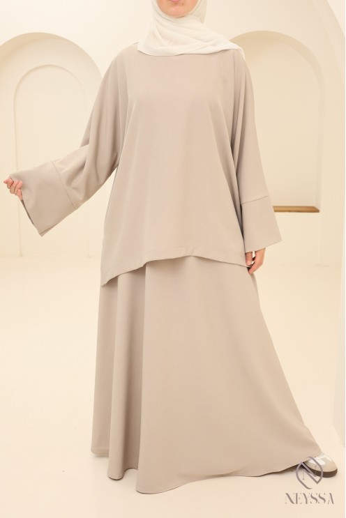 2-piece tunic + long skirt set for modest women