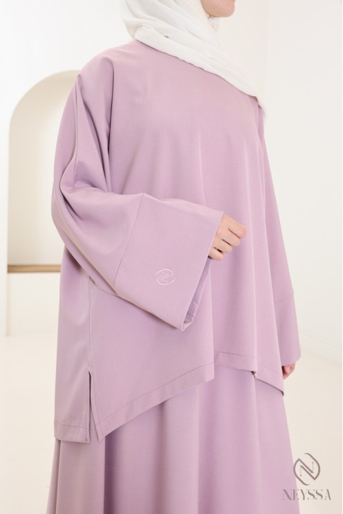 Women's mauve long skirt set ideal for summer, light fabric