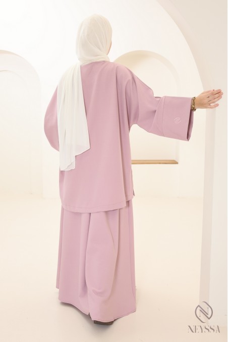 Ensemble femme jupe longue mauve idéal pour lété, tissu léger