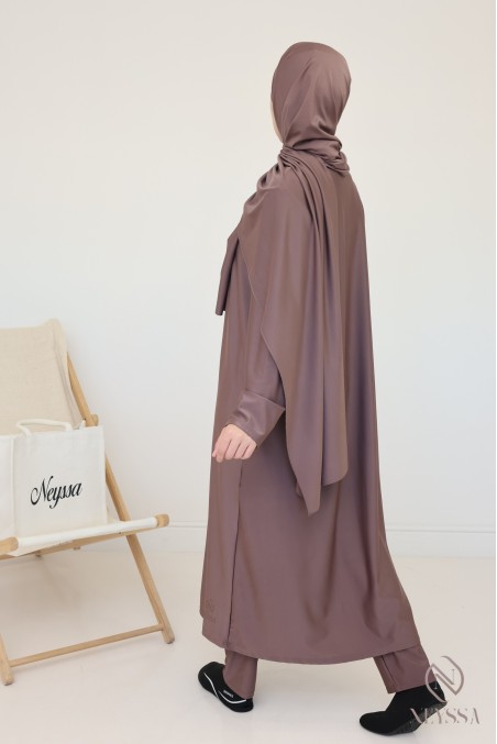 Burkini Neyssa 4 pièces, tissu réfractaire qui sèche vite