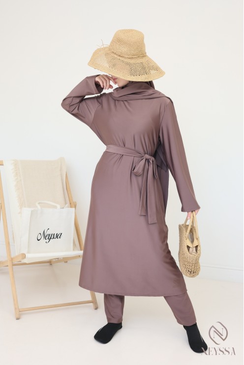 Burkini Neyssa 4 pièces, tissu réfractaire qui sèche vite