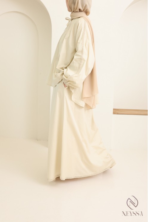 Women's cotton long skirt + lace blouse set