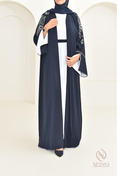 Schwarze Abaya Perlen, handgefertigt, hergestellt in den VAE