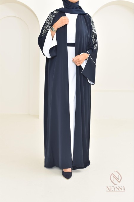 Abaya black pearl, handmade, made in the UAE