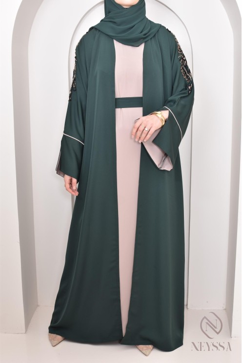 Abaya Dubai handgefertigt, festliche Abaya, Brautjungfern