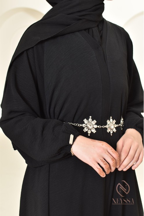 Abaya Dubai lang schwarz für Eid al Adha Neyssa Confection