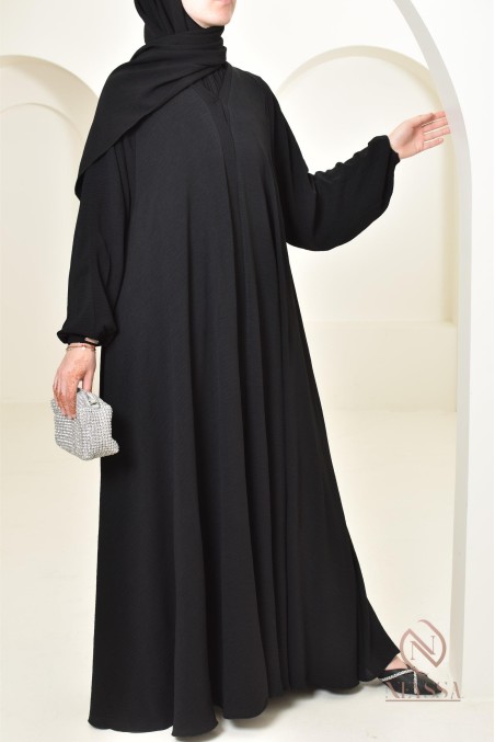 Abaya Dubai lang schwarz für Eid al Adha Neyssa Confection