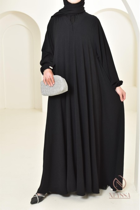 Abaya Dubaï long black for Aïd al Adha Neyssa Confection