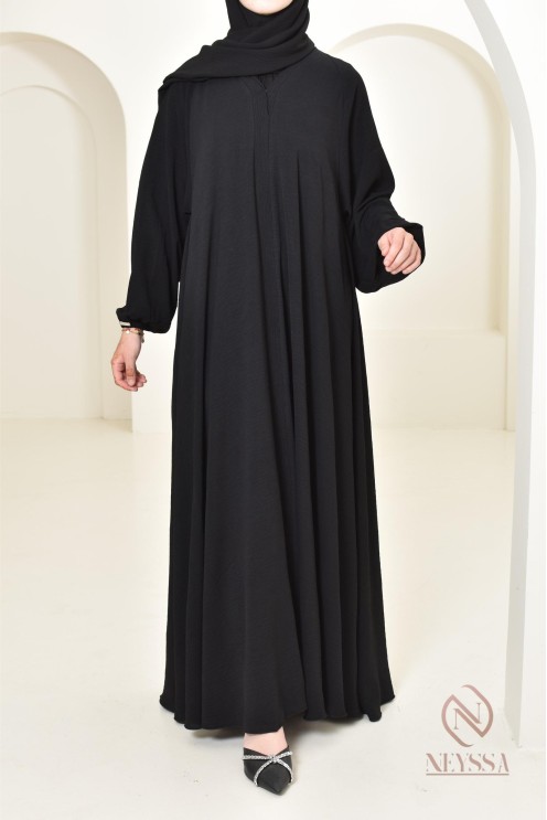 Abaya Dubai lang schwarz für Eid al Adha Neyssa Confection