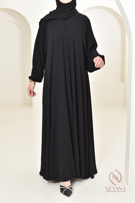 Abaya Dubaï long black for Aïd al Adha Neyssa Confection