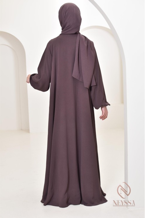 Longue abaya Dubaï simple en jazz Émirati pour l'Aïd al Adha