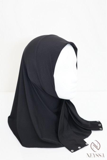 Hijab-Kapuze mit Druckknopfverschluss aus hochwertigem Jersey