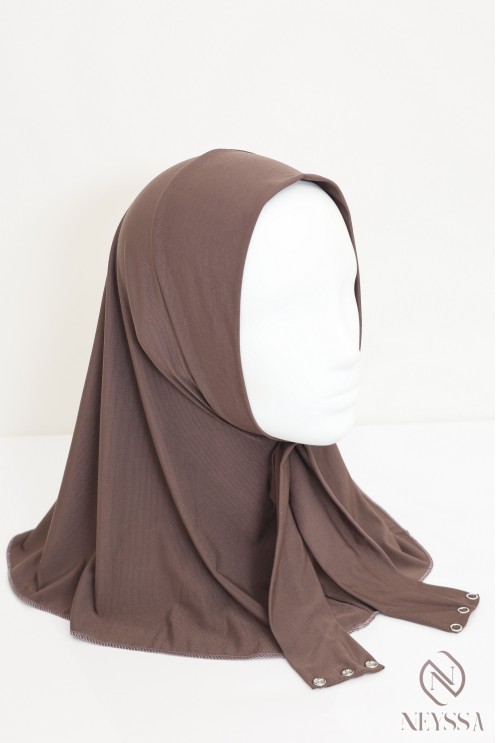 Cagoule hijab à pression en jersey premium femme musulmane