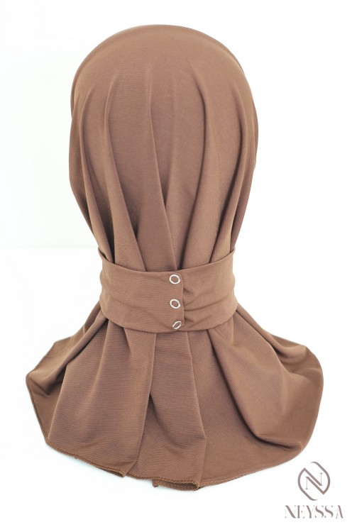 Cagoule hijab à pression en jersey premium femme musulmane