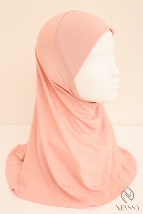 Jersey slip-on hijab for children, soft and comfortable fabric