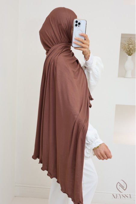 Hijab en jersey extrémité wavy, idéal pour le quotidien
