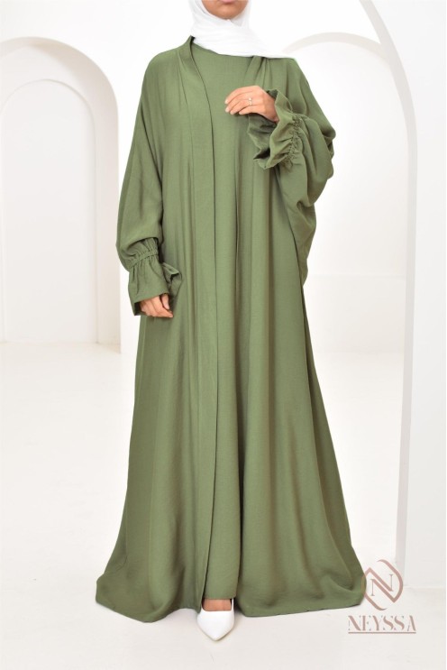 Ensemble 2 pièces effet lin, idéale hijabi girl, légère pour l'été