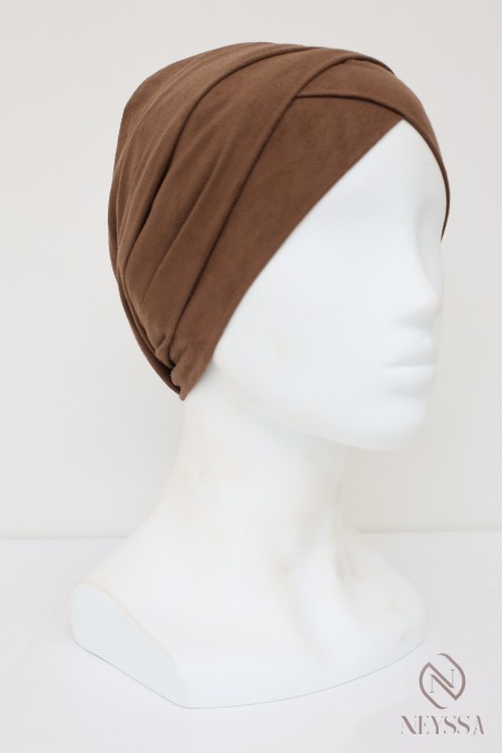turban en suédine croisé, turban sous hijab, turban style turban mode