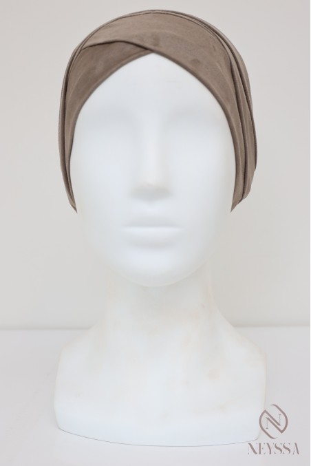 turban en suédine croisé, turban sous hijab, turban style turban mode