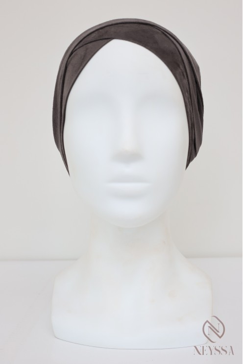 turban en suédine croisé, turban sous hijab, turban style turban mode