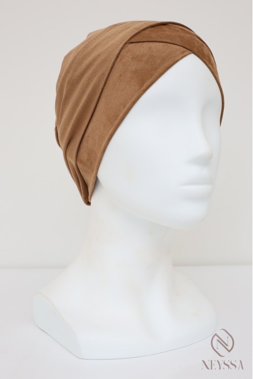 turban en suédine croisé, turban sous hijab, turban style turban mode