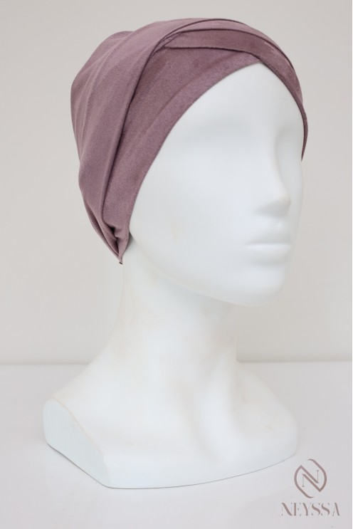 turban en suédine croisé, turban sous hijab, turban style turban mode