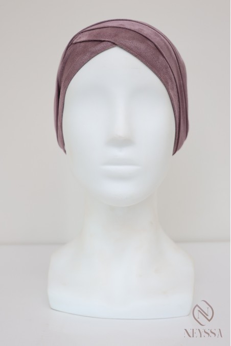 turban en suédine croisé, turban sous hijab, turban style turban mode