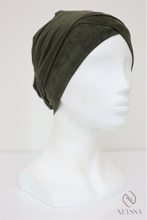 turban en suédine croisé, turban sous hijab, turban style turban mode