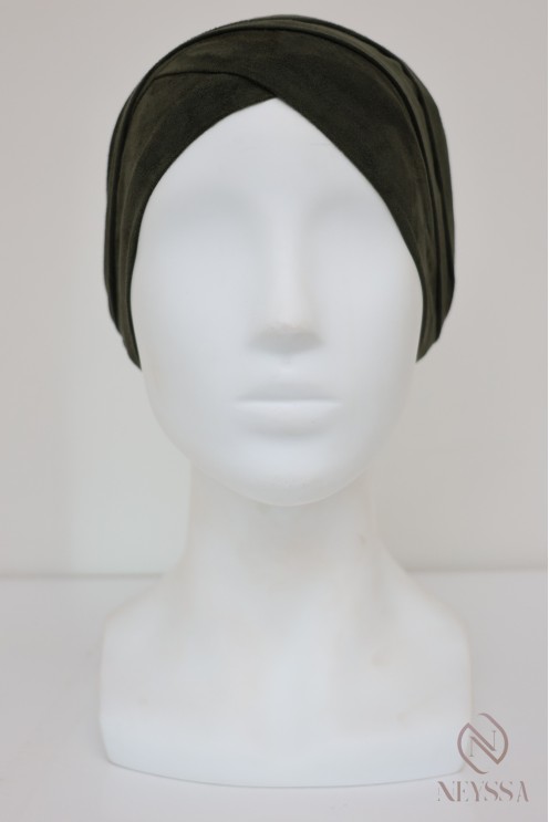 turban en suédine croisé, turban sous hijab, turban style turban mode