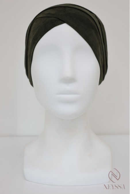 turban en suédine croisé, turban sous hijab, turban style turban mode