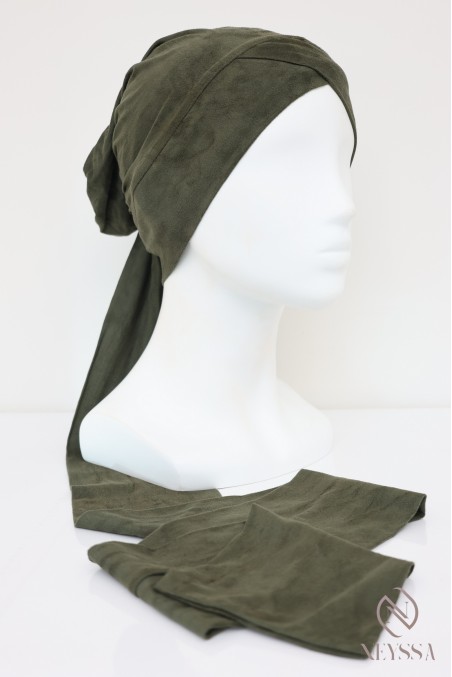 turban en suédine croisé, turban sous hijab, turban style turban mode