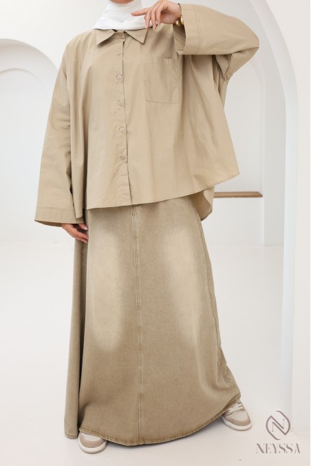 Women's oversized cotton shirt by Neyssa